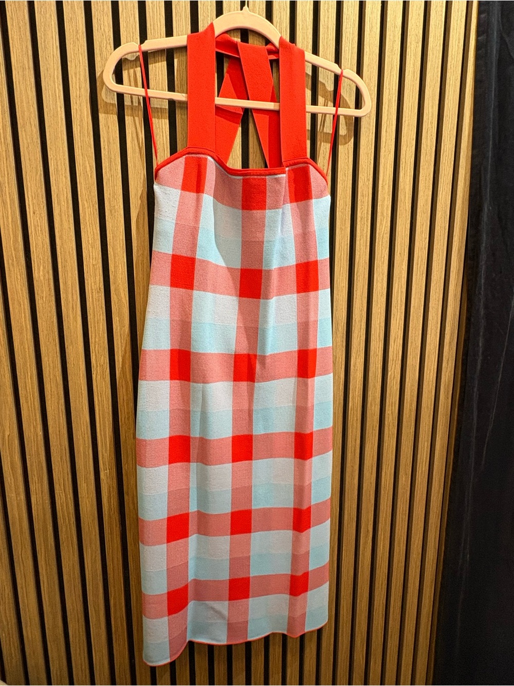 Parker Red and White Check Gingham Dress with Wide Straps